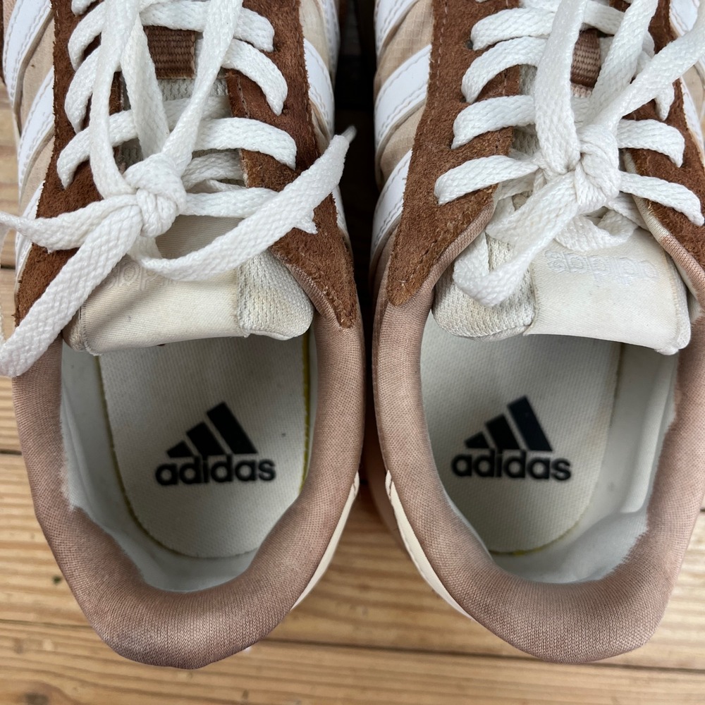 Adidas F90 Womens Sneakers Brown Tan Suede Mesh Retro Running Shoe Size 7 custom - Picture 5 of 9